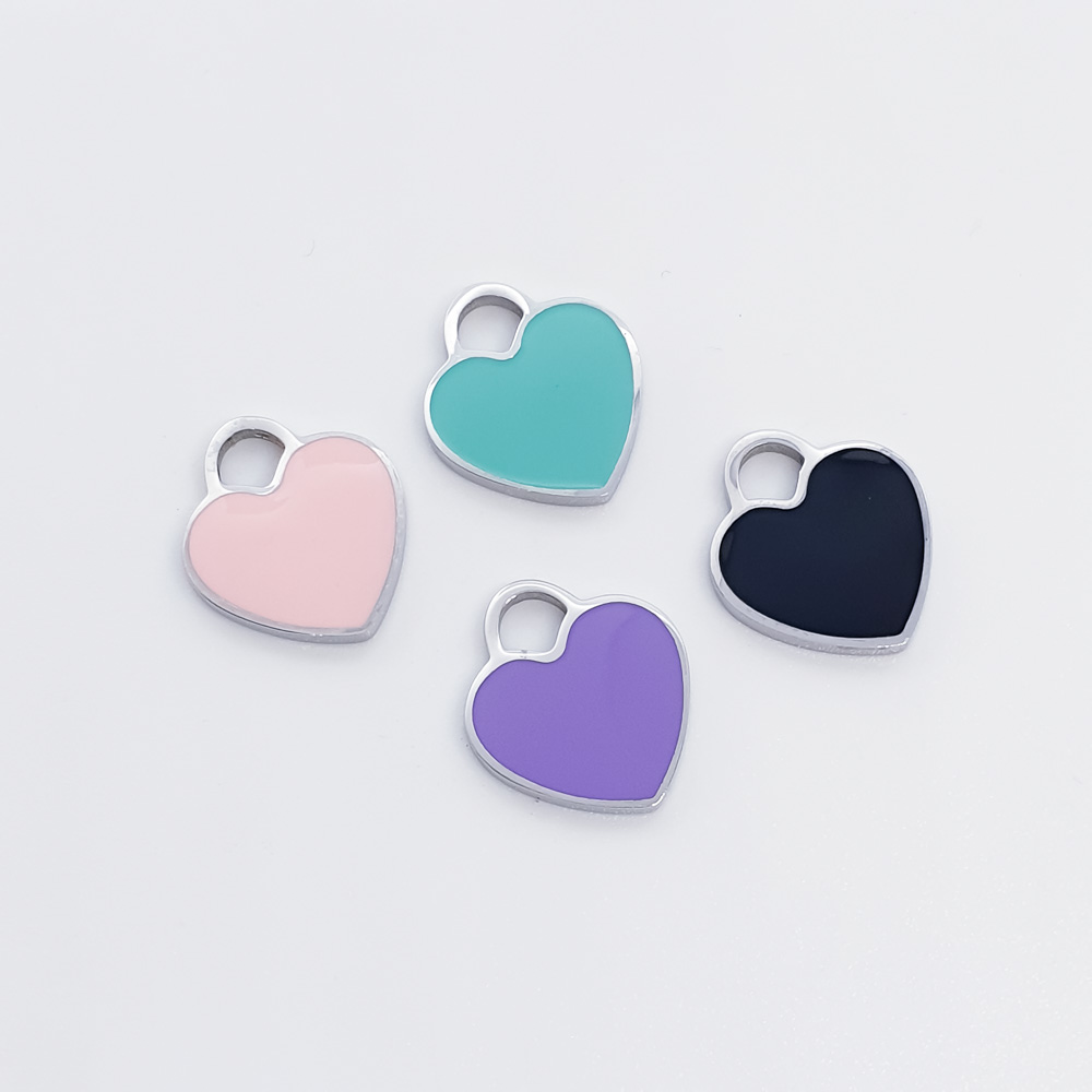 써지컬스틸 컬러하트 펜던트 악세사리 부자재 입니다.