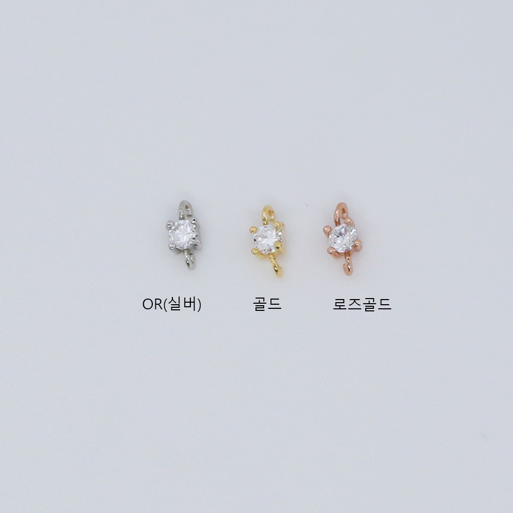 미니원큐빅 양고리 펜던트 악세사리 부자재의 색상은 OR(실버), 골드, 로즈골드 입니다. 