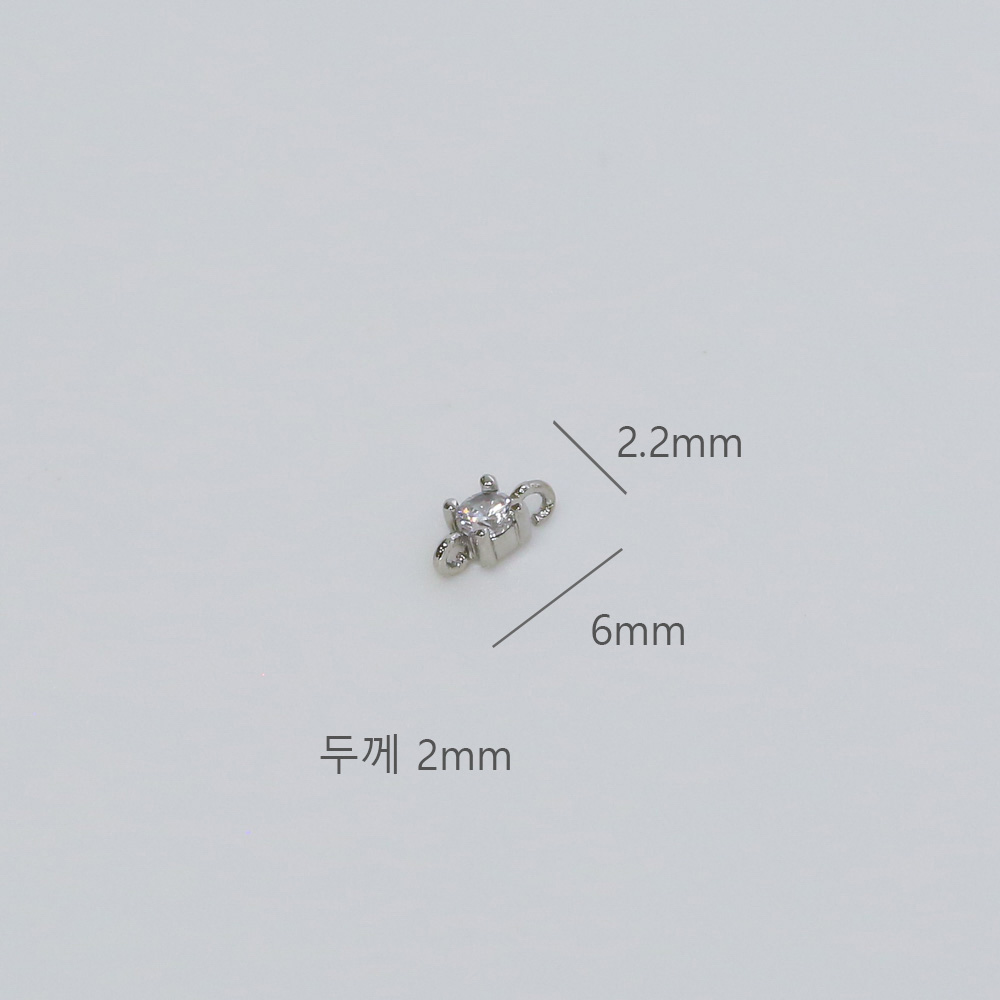 미니원큐빅 양고리 펜던트 악세사리 부자재의 크기는 2.2*6mm 입니다. 