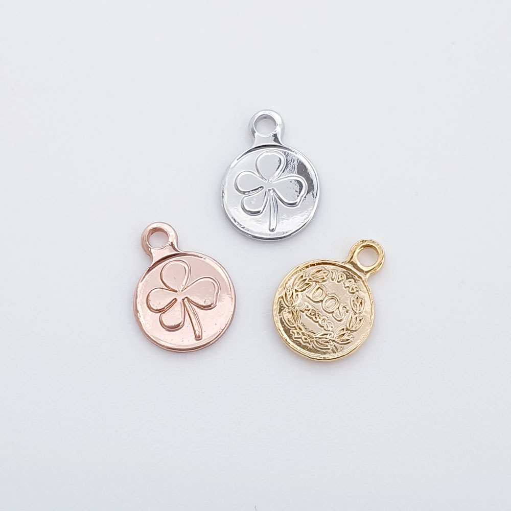 아트박스/앤쥬얼리 심플 네잎클로버 미니코인 펜던트 양면