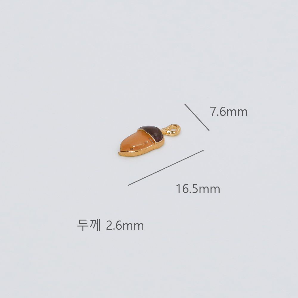 플랫 도토리 키링 펜던트 메탈키링 재료 악세사리 부자재의 크기는 7.6*16.5mm입니다.
