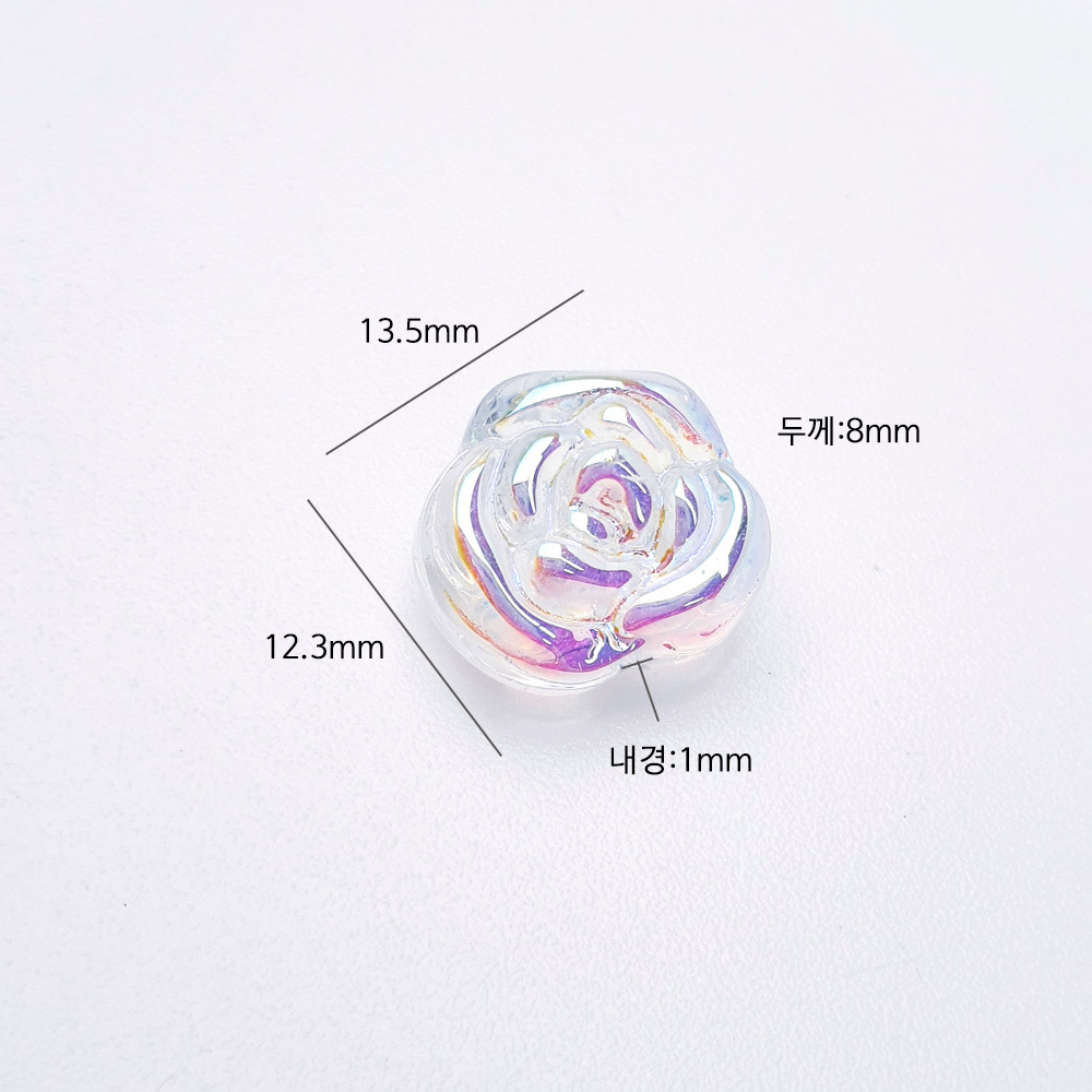 이 제품은 가로 13.5mm, 길이 12.3mm, 두께 8mm, 내경 1mm 크기입니다.