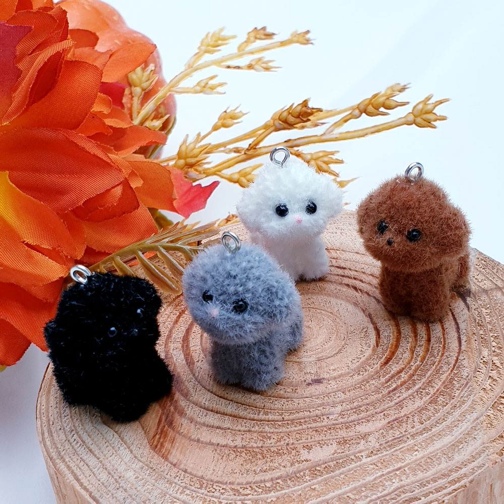 후로킹 뽀송털 강아지 푸들 키링 재료입니다.