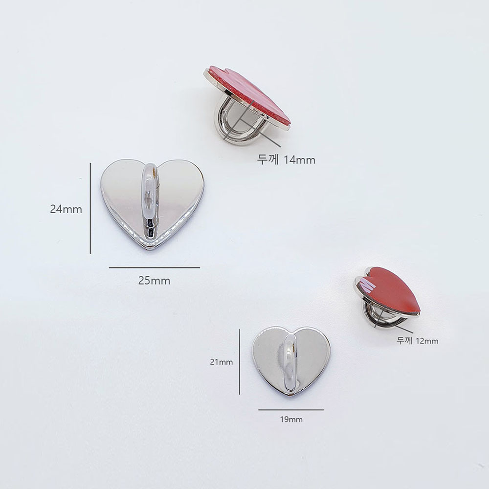 하트 스트랩 부착 고리 핸드폰 부착고리의 크기는 25mm와 19mm가 있습니다.