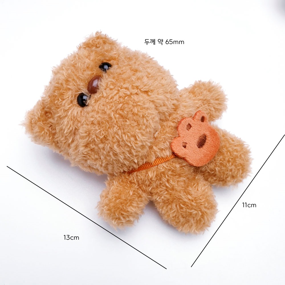뽀송얼크니 큐티베어 인형키링의 크기는 11*13cm 입니다.