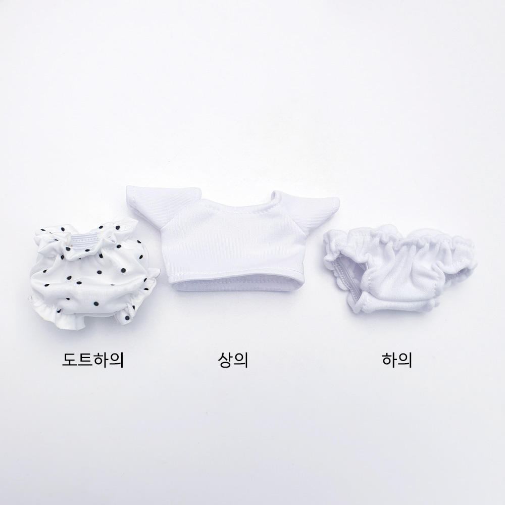 인형키링 베이비옷 상하의의 종류는 도트하의,상의,하의 3가지 입니다.