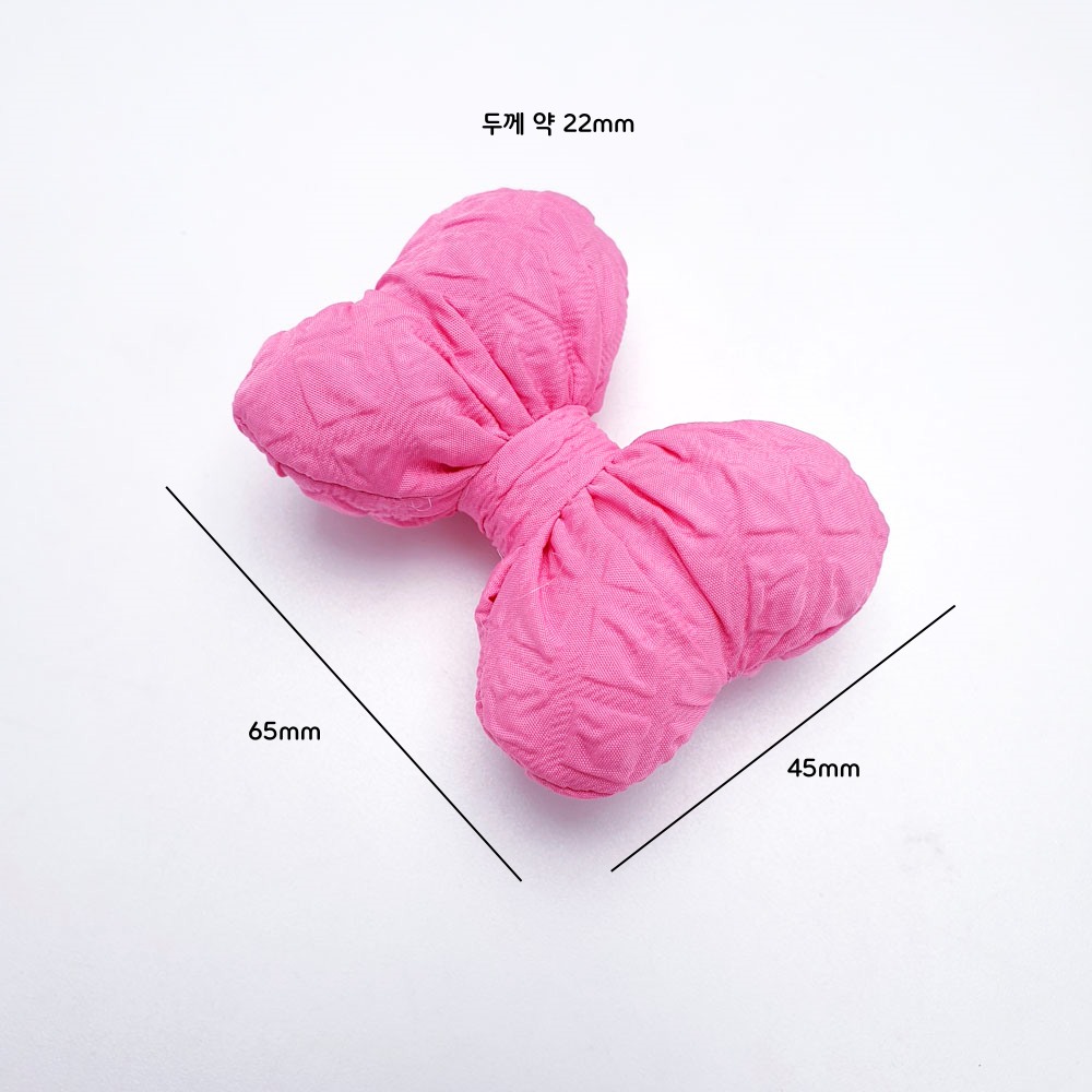 패브릭 볼륨 나비리본 악세사리부자재의 크기는 45*65mm 입니다. 