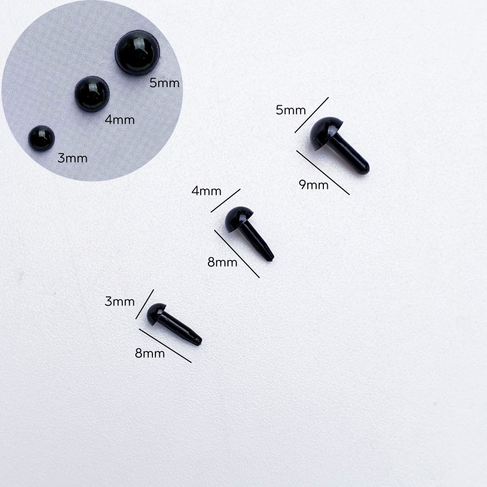 모루인형 똥글눈 눈알 나사단추의 사이즈는 3mm,4mm,5mm 입니다. 
